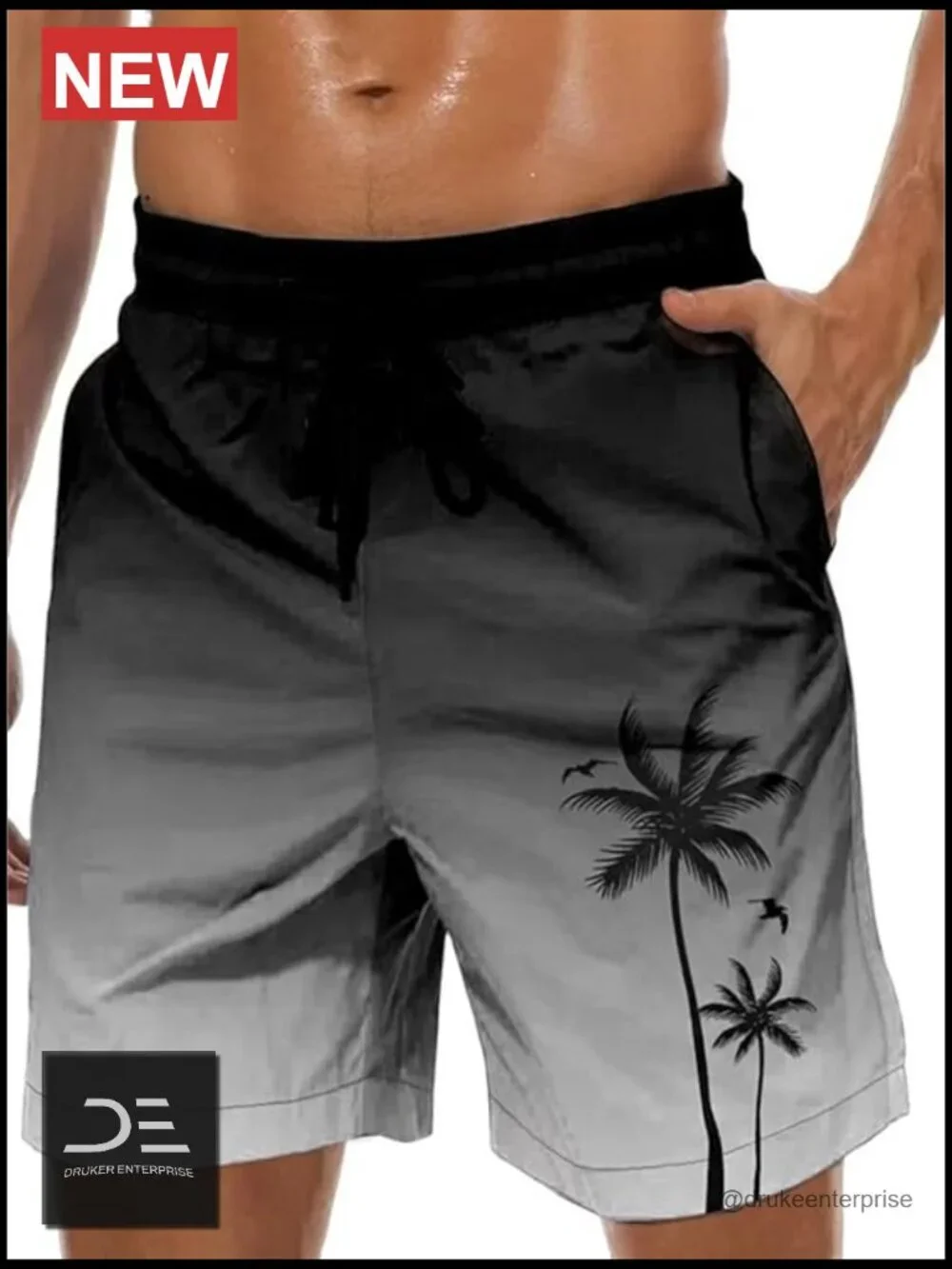 Men's Swim Trunks Quick Dry Mesh Lining Board Shorts with Pockets